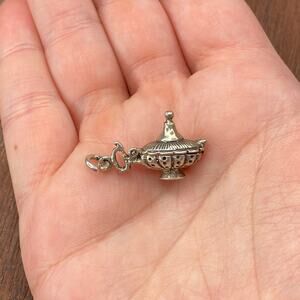 Vintage Sunwest 925 Sterling Silver Articulated Genie Lamp Opens Pendant Charm